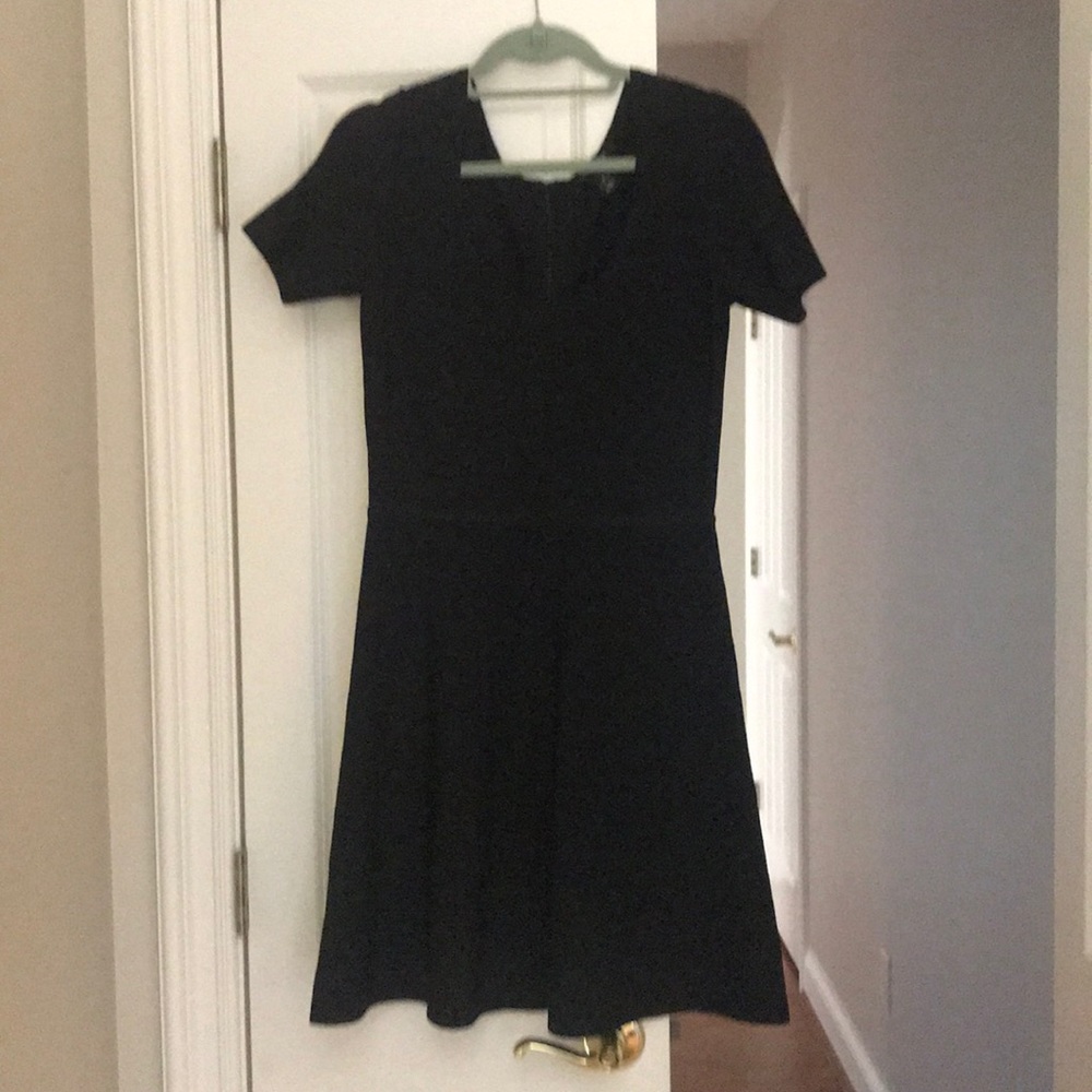 Black scoop neck dress White House black mkt small